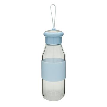 Botella de té de cristal pared simple con Loop 360ml